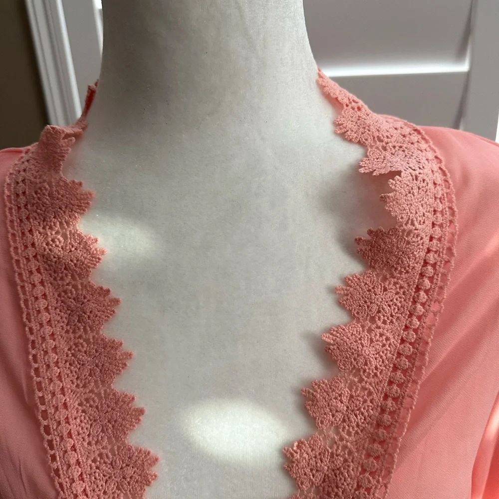 NWT ABOLLRIA Peach Lace Coverup Small - Picture 5 of 13